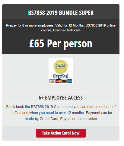 BS 7858 2019 Bundle package