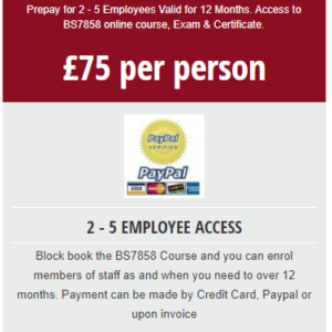 BS7858 Security Screening Course Online Bundle Package